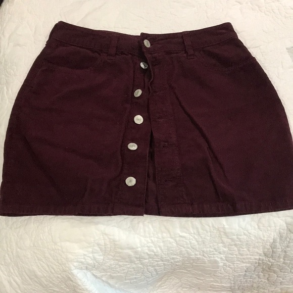 PacSun Dresses & Skirts - PacSun Burgundy Corduroy Skirt